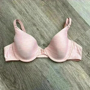 Maidenform bra light pink with dark pink stripes